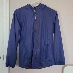 Columbia Purple Blue Dark Periwinkle Zip Hoodie Jacket size large girls lined